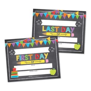 Back To School Signs | Set of 10 | School Supplies - Rainbow on White