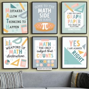 Math Motivational Posters | Set of 6 | Math Class - Boho Colorful