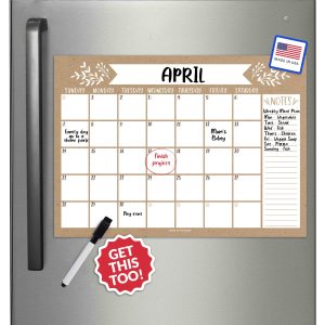 Magnetic Monthly Calendar | Fridge Magnet | Home Organization - Colorful
